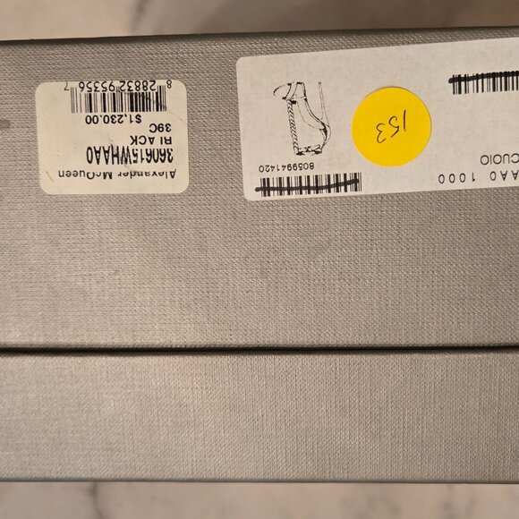 Alexander McQueen Black Suede "Metal Snake" Ankle Strap Heels - Picture 2 of 12